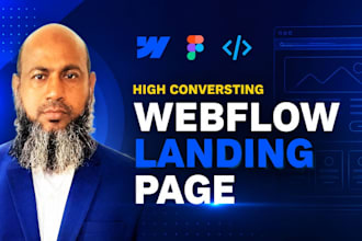build a dynamic  responsive webflow landing  page and full website