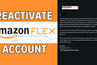 uber reactivation, amazon flex reactivation, lyft reactivation, reactivation