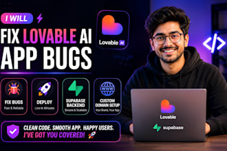 fix lovable ai app bugs, deploy, supabase backend and custom domain setup