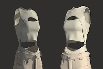 create realistic 3d second life clothing mesh outfit 3d fashion garment rigging