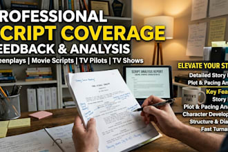 provide script coverage feedback and analysis screenplay movie script TV pilot