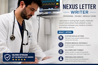 write a professional medical support letter for your claims