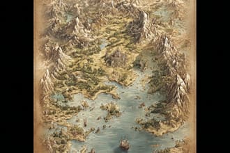 create a custom vintage map with old world style