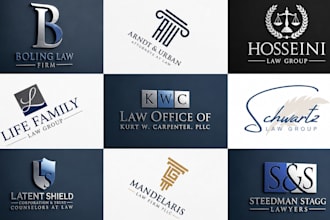 do law firm lawyer attorney legal law advocate notary and justice logo design