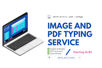 do fast english and bangla typing, data entry, or retyping