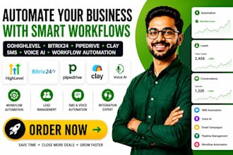 setup ghl SMS voice ai automation bitrix24, pipedrive, clay and ghl workflows