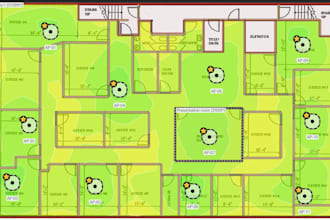 create a wireless network design, architecture, and heatmaps