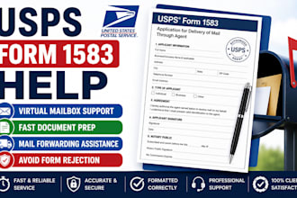 help prepare usps form 1583 for virtual mailbox and mail forwarding