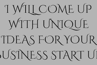 come up with unique ideas for your business startup