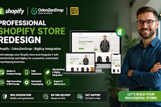 professionally redesign your shopify store odoo zendrop  bigbuy integration