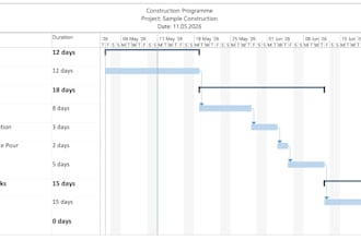 create a construction programme using microsoft project