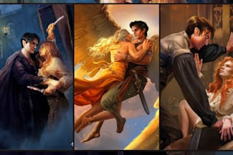 draw nsfw semi realistic couple art character design romance book art without ai