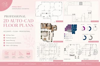 draw professional 2d autocad floor plans and furniture layouts