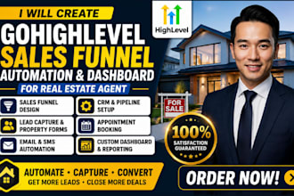 create gohighlevel sales funnel automation dashboard for real estate agents