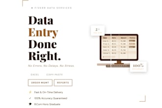 do data entry, excel reports and e commerce order management