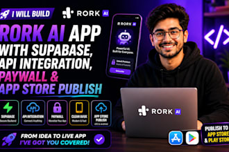build rork ai app with supabase, api integration, paywall and app store publish