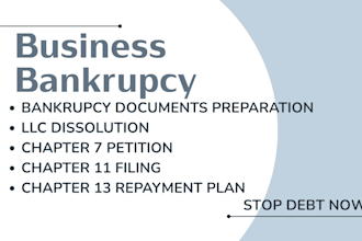 prepare bankruptcy forms chapter 7,chapter 11, 13,petitions,debt relief,bankrupt
