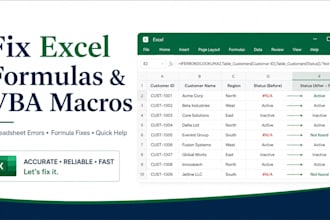 fix excel formulas, vba macros, and spreadsheet errors
