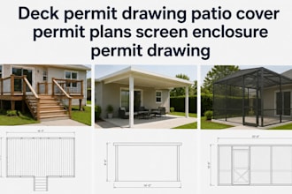 deck permit drawing patio cover permit plans screen enclosure permit drawing