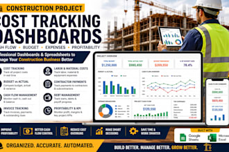 build construction project cost cash flow budget tracking dashboard spreadsheet