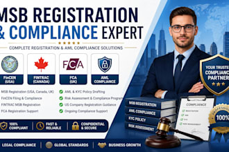 do msb registration, fincen, fintrac, fca and aml compliance for your business
