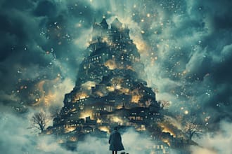 draw a fantasy book cover illustration