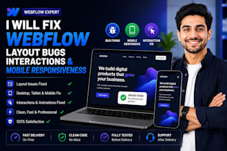 fix webflow layout bugs interactions and mobile responsiveness