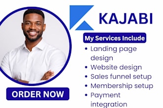 design kajabi website online course sales funnel and landing page