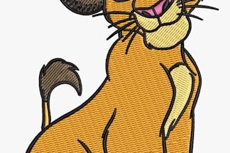 digitize dog embroidery logo into dst pes emb files