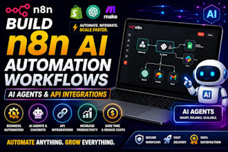 build n8n ai automation workflows, ai agents and API integrations