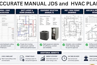 do hvac design, manual j d s load calculation, duct design for city permit