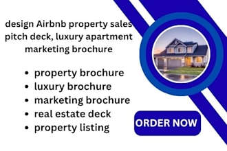 design airbnb property sales pitch deck, luxury apartment marketing brochure