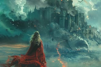 draw a fantasy book, thriller book cover for you