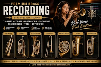 record trumpet, cornet, flugelhorn, trombone, french horn, tuba,  euphonium
