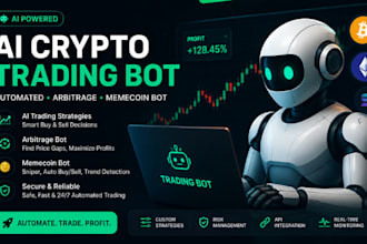 develop ai crypto trading bot, automated trading bot, arbitrage and memecoin bot