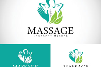 design a professional massage therapy and wellness logo