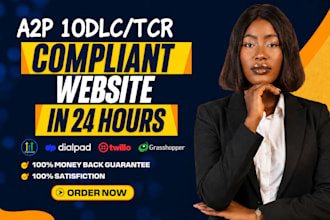 do the sms opt in form, compliance pages for a2p 10dlc