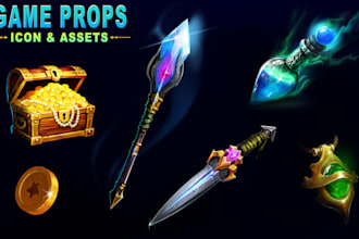 design 2d game assets, props and UI design