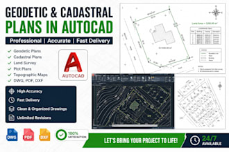 draw professional cadastral and survey plans in autocad