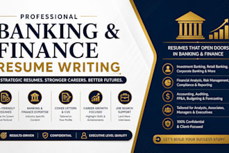 write ats banking, finance resume, CV and cover letter