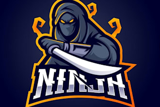design awesome wall mural ninja raven mascot logo design for unlimited revision