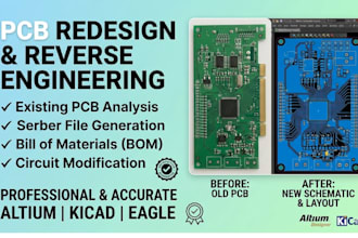 redesign pcb, reverse engineer, schematic, gerber, bom, altium kicad