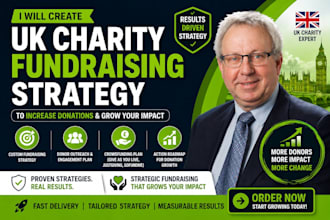 create a UK charity fundraising strategy and donor plan to increase donations