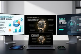 create professional powerpoint presentations, pitch decks and data visualization