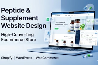 design a peptide and supplement ecommerce website