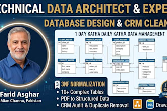 do technical data entry, CRM cleanup and sql database design