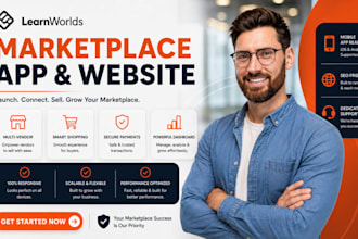 multi vendor marketplace website, mobile app with admin and vendor panel