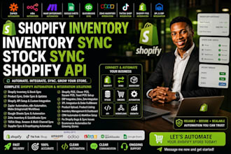 custom shopify API integration  automate inventory sync stock sync  orders CRM