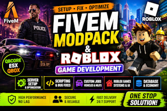 fivem minecraft server dev gta rp mod script custom mlo tycoon roblox gbcore vfx
