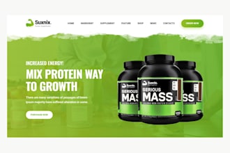 design supplement website health supplement supplement shopify store